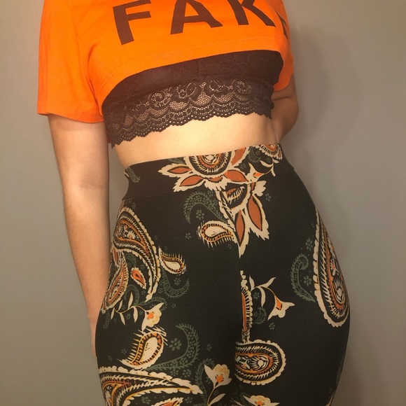 Floral High Waist Flare Bell Bottom Pants - Picture 6 of 6